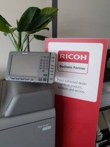 Ricoh business partner sign and printer control panel - Select Digital Bathurst and Orange